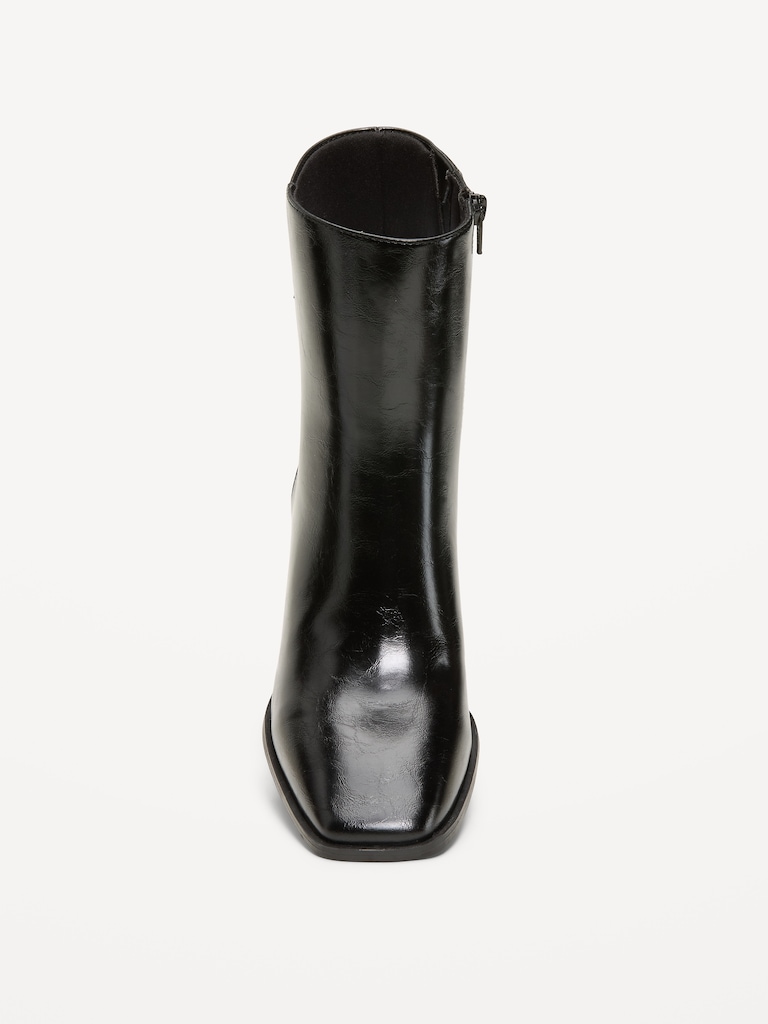 Square-Toe Block-Heel Boots for Women