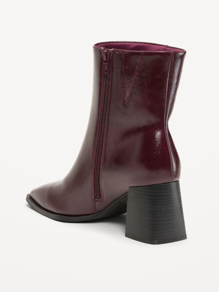 Square-Toe Block-Heel Boots for Women