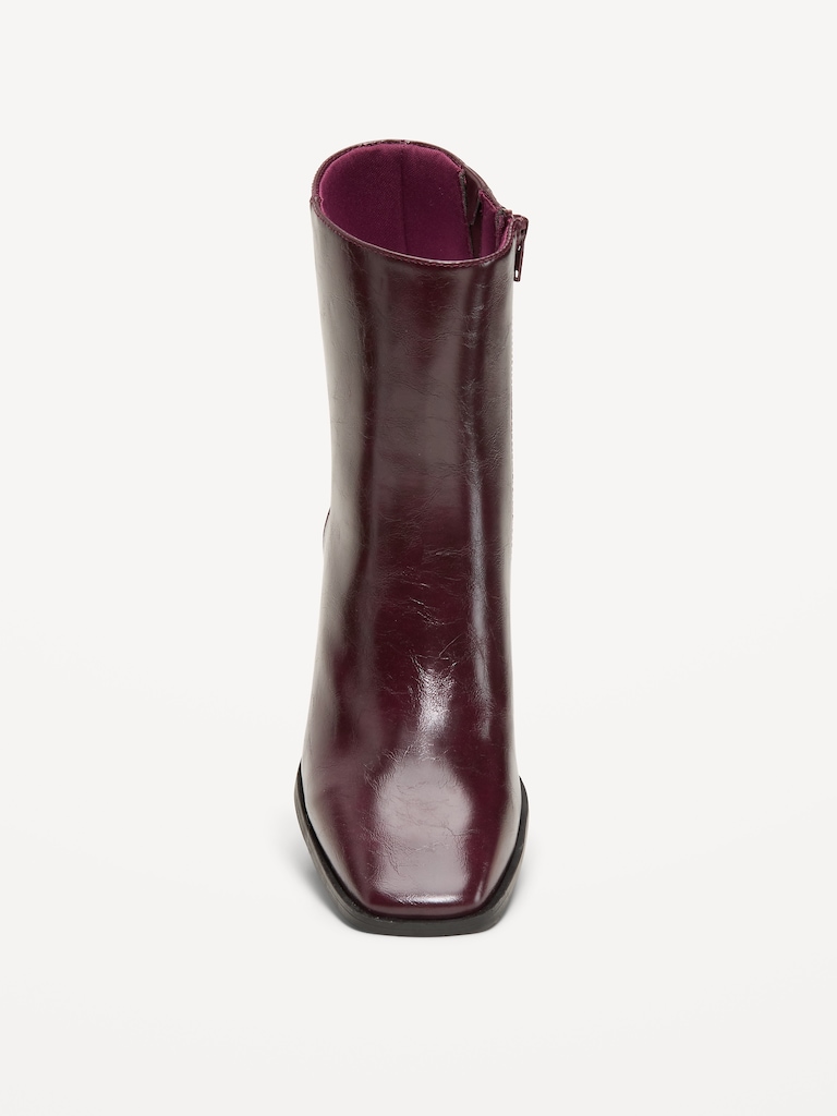 Square-Toe Block-Heel Boots for Women