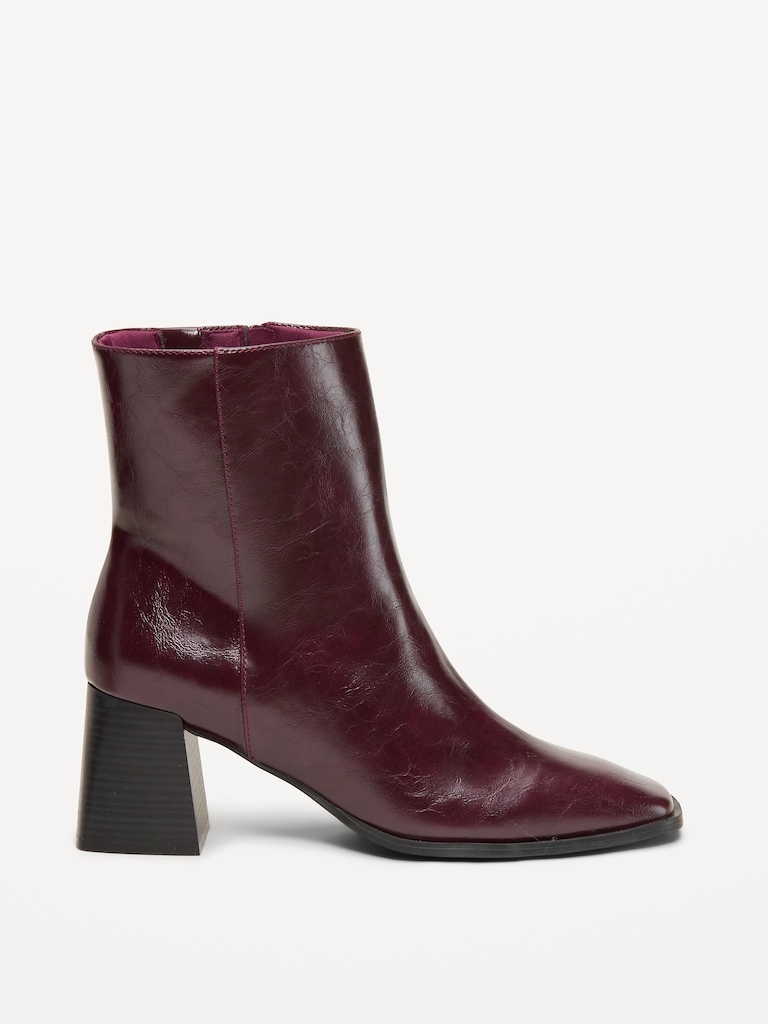 Square-Toe Block-Heel Boots for Women