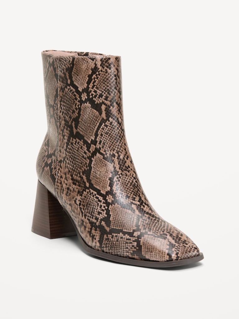Square-Toe Block-Heel Boots for Women