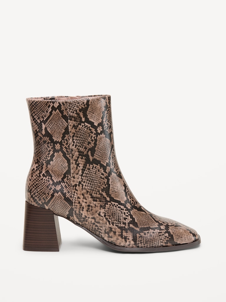 Square-Toe Block-Heel Boots for Women