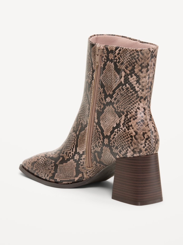 Square-Toe Block-Heel Boots for Women