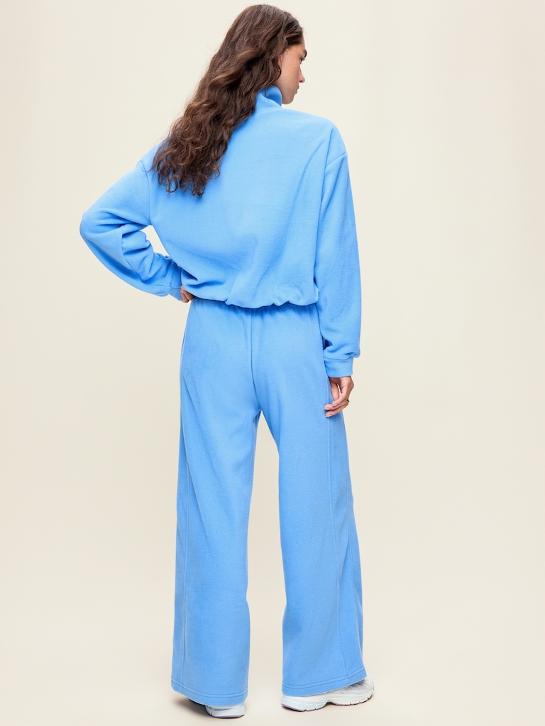 Extra High-Waisted Microfleece Wide-Leg Sweatpants