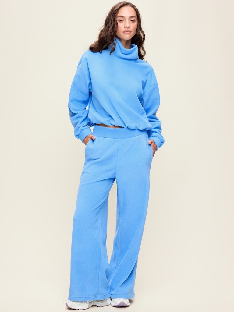 Extra High-Waisted Microfleece Wide-Leg Sweatpants