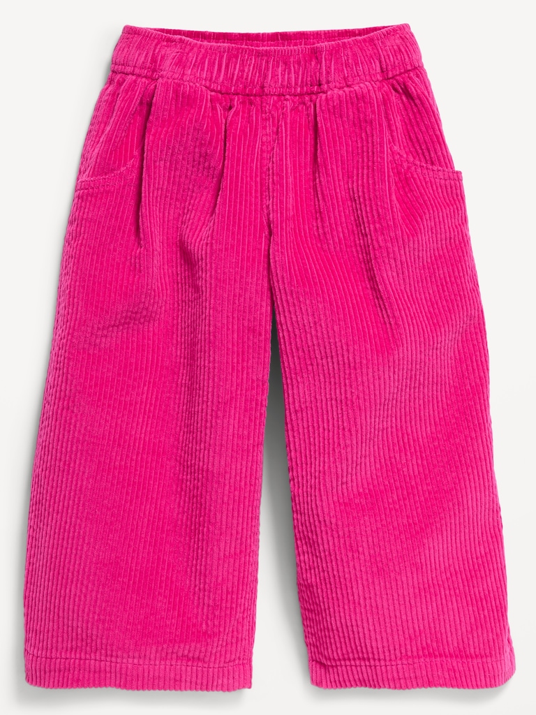 Pull-On Textured Corduroy Wide-Leg Pants for Toddler Girls