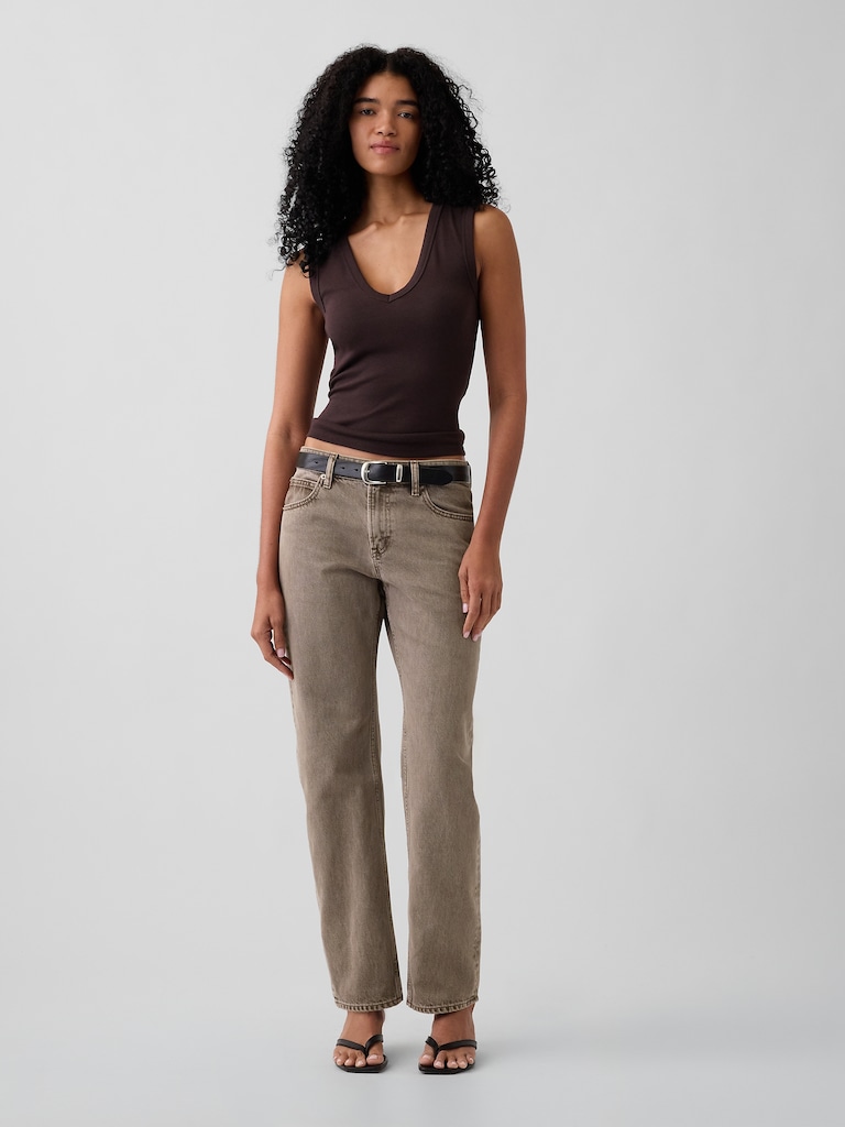 Mid Rise Straight Taper Jeans