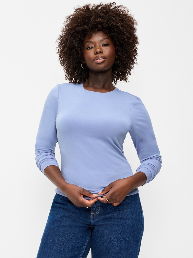 Hug Double-Layer Crew-Neck Long-Sleeve Top