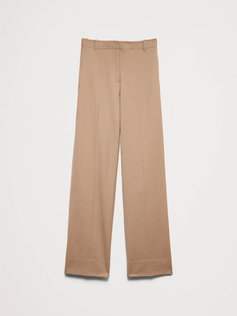Ultra High-Rise Modern Straight Italian Lightweight Wool Pant