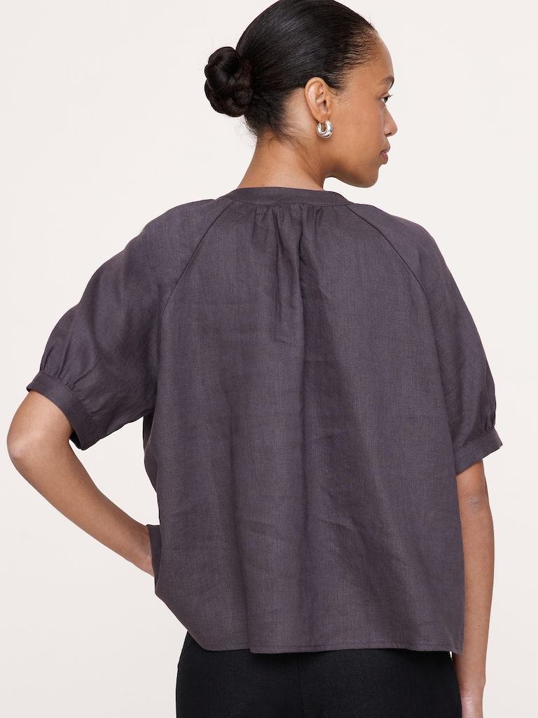 Linen Tassel-Tie Top