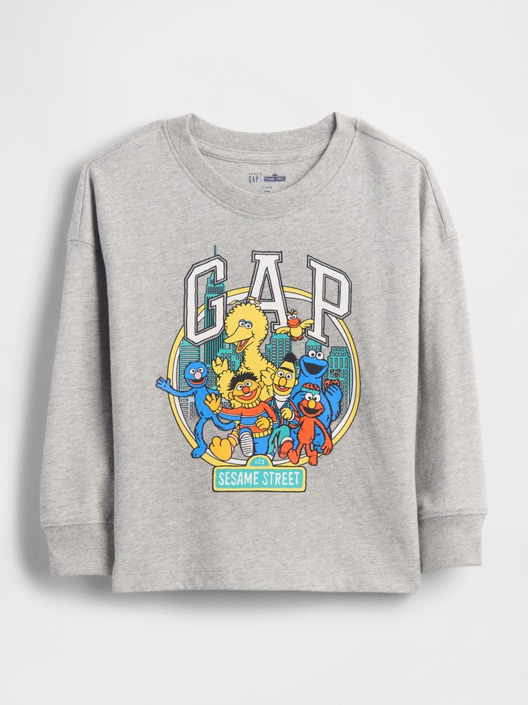 T-shirt à imprimé Sesame Street avec logo incurvé pour bébé et tout-petit
