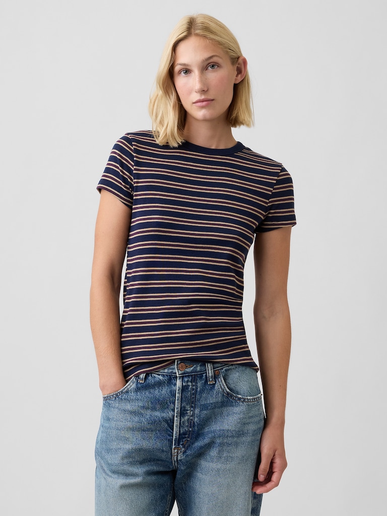 Ribbed Crewneck T-Shirt