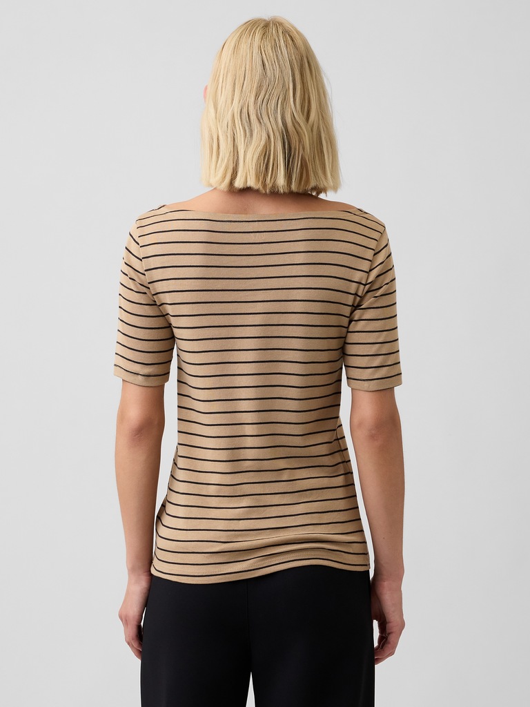 Modern Ribbed Boatneck Top