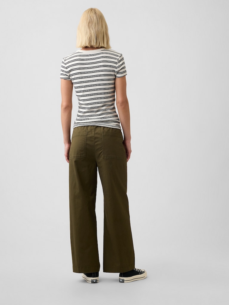 Mid Rise Wide-Leg Khakis