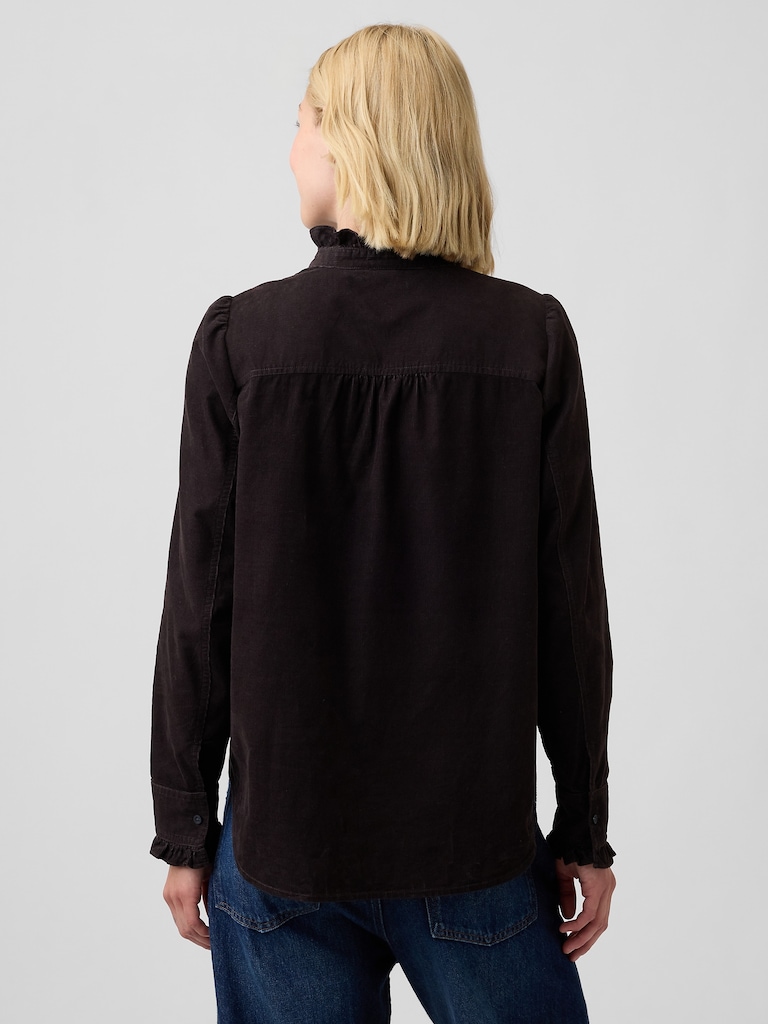 Corduroy Ruffle Shirt