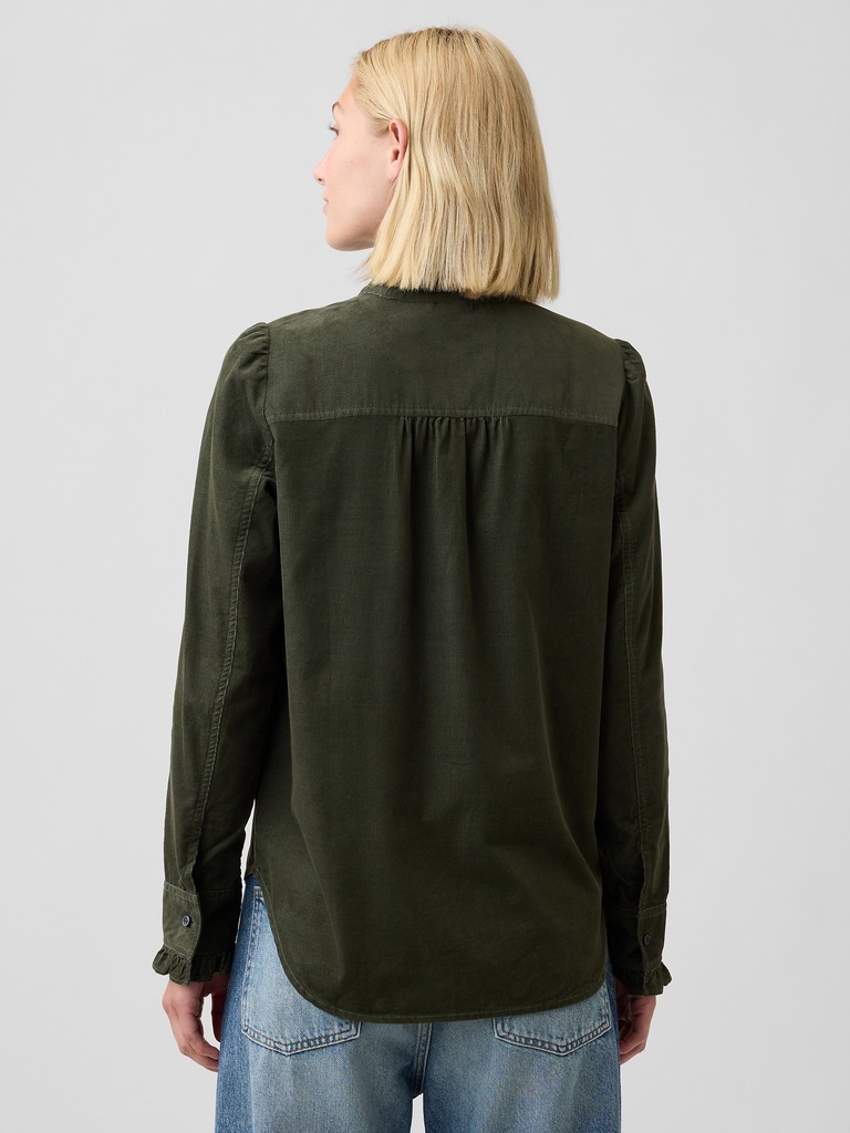 Corduroy Ruffle Shirt