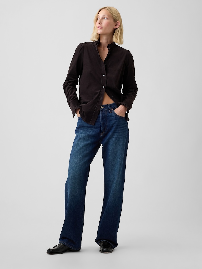 Corduroy Ruffle Shirt