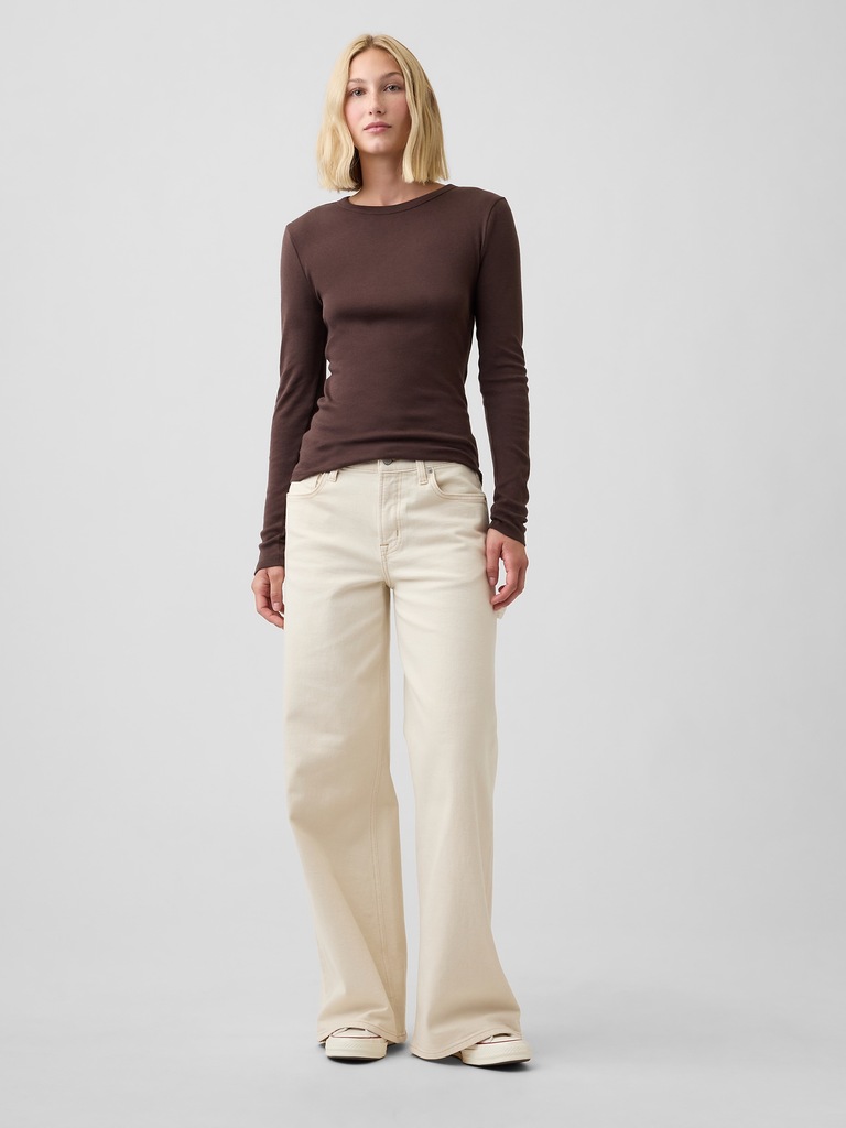 Modern Ribbed Crewneck T-Shirt