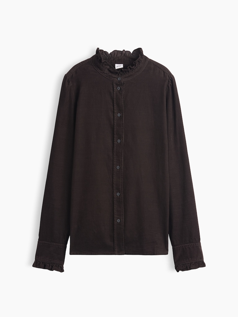 Corduroy Ruffle Shirt