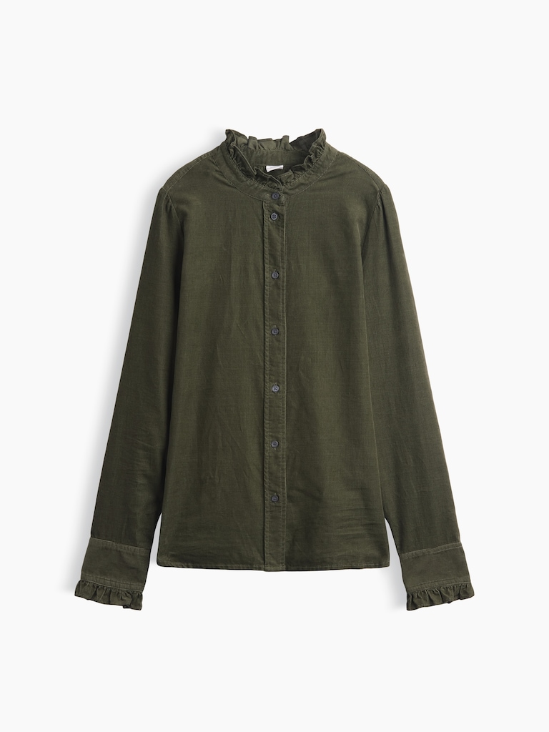 Corduroy Ruffle Shirt
