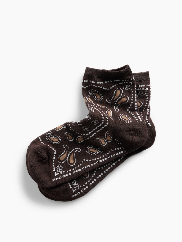 Paisley Half Crew Socks
