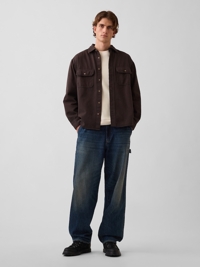 UltraSoft Denim Relaxed Utility Shirt
