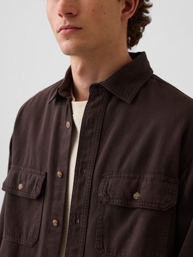 UltraSoft Denim Relaxed Utility Shirt