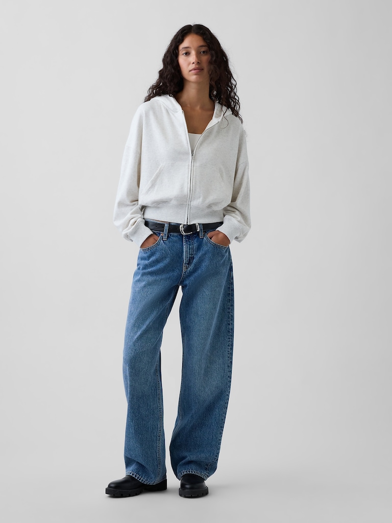 VintageSoft Terry Oversized Wedge Zip Hoodie