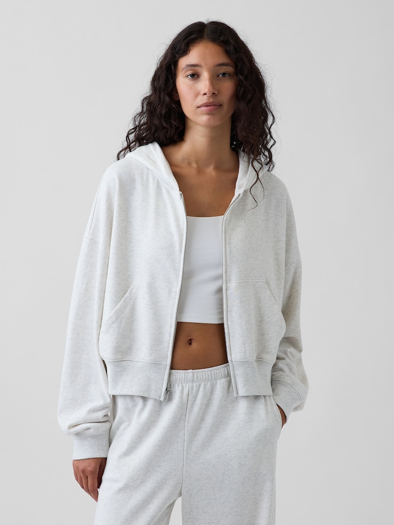 VintageSoft Terry Oversized Wedge Zip Hoodie