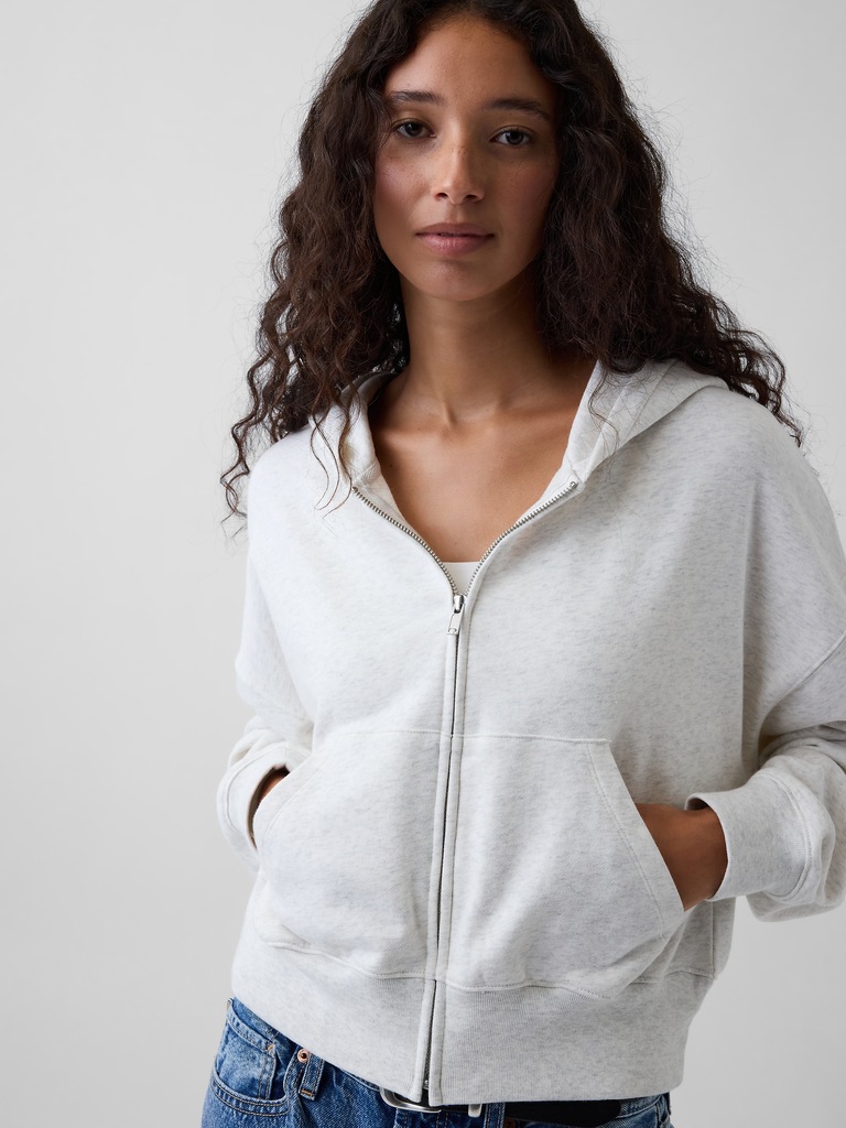 VintageSoft Terry Oversized Wedge Zip Hoodie