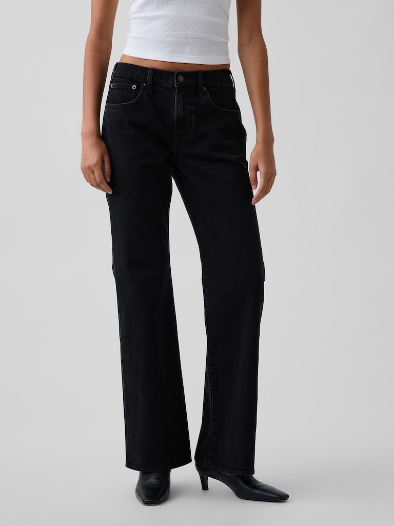 Mid Rise Relaxed Flare Jeans