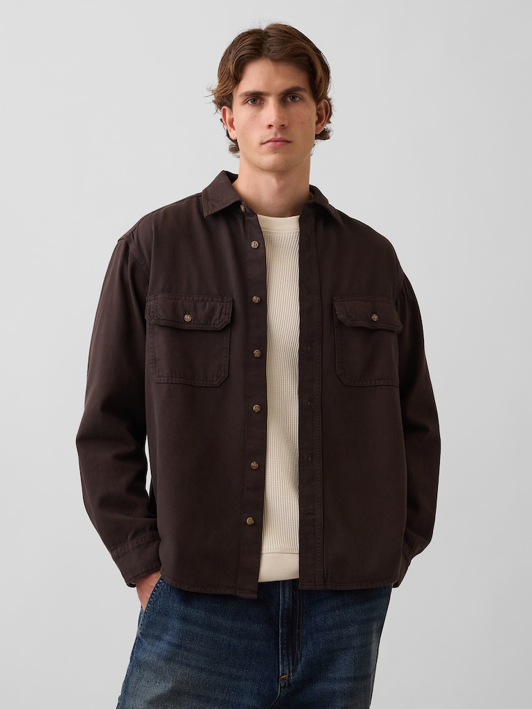 UltraSoft Denim Relaxed Utility Shirt