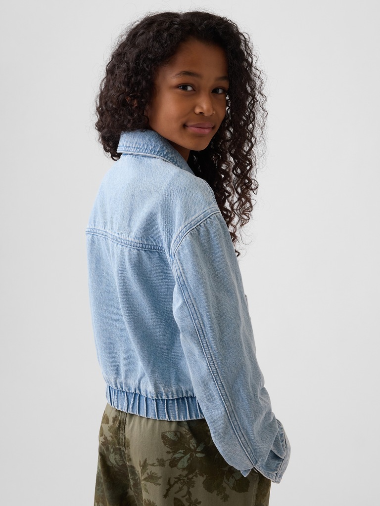 Kids Relaxed Denim Bomber Jacket