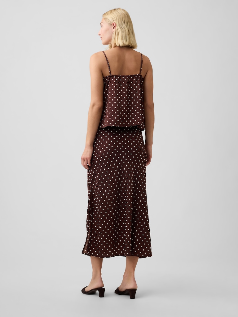 Satin Pull-On Maxi Skirt