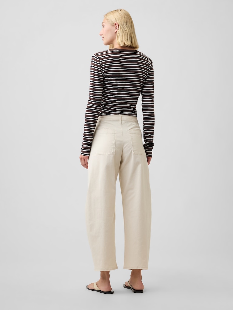 Mid Rise Barrel Khakis