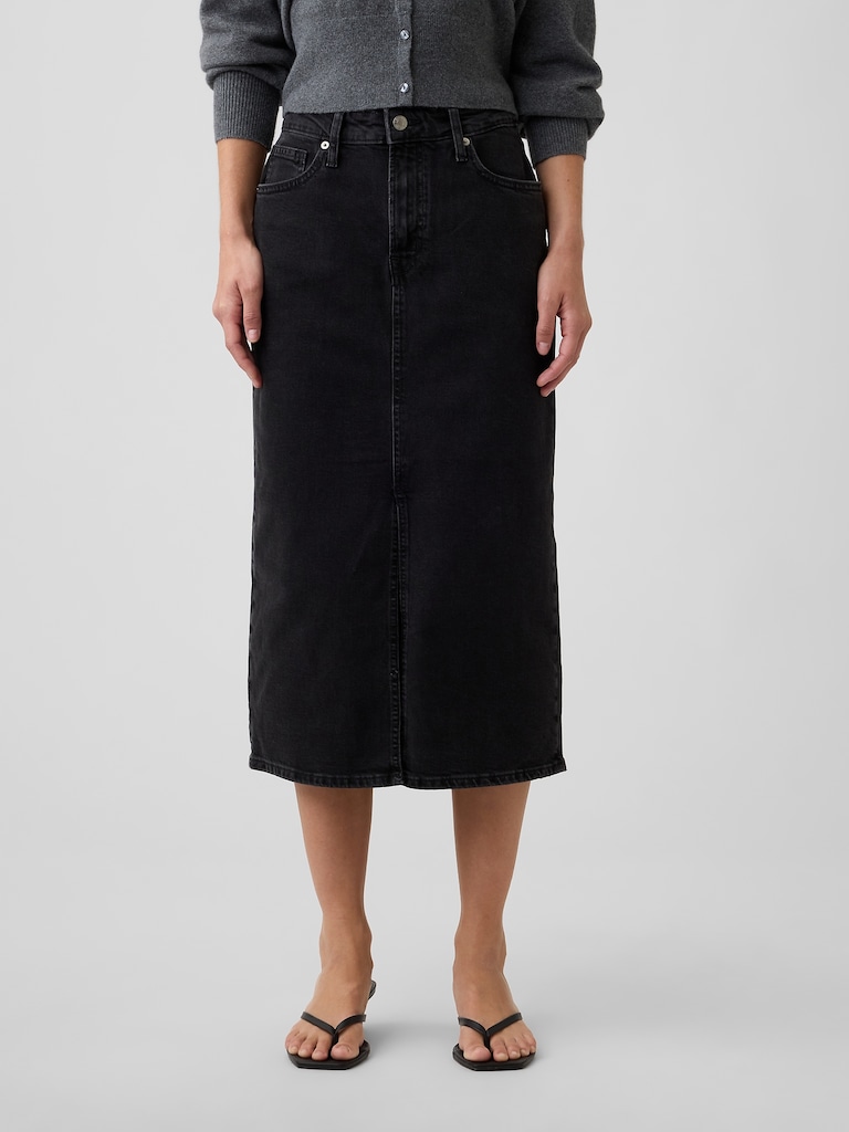 Denim Midi Skirt