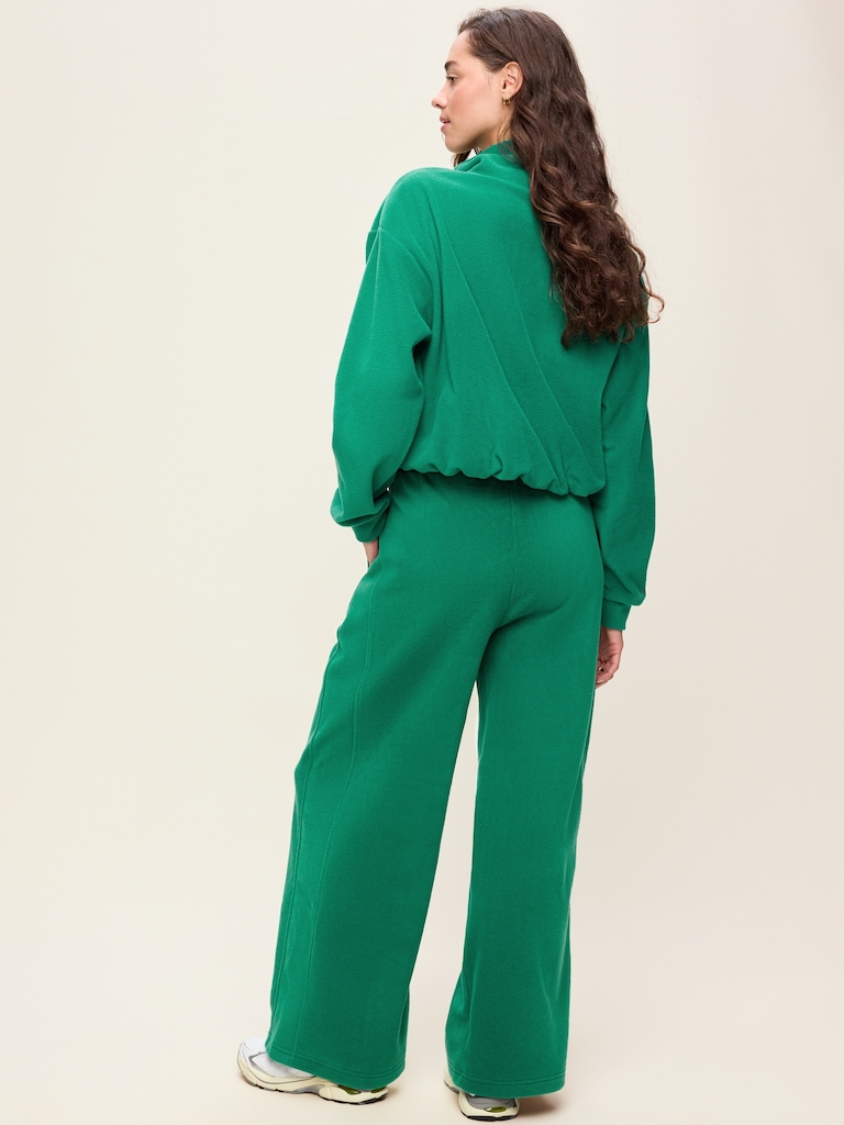 Extra High-Waisted Microfleece Wide-Leg Sweatpants