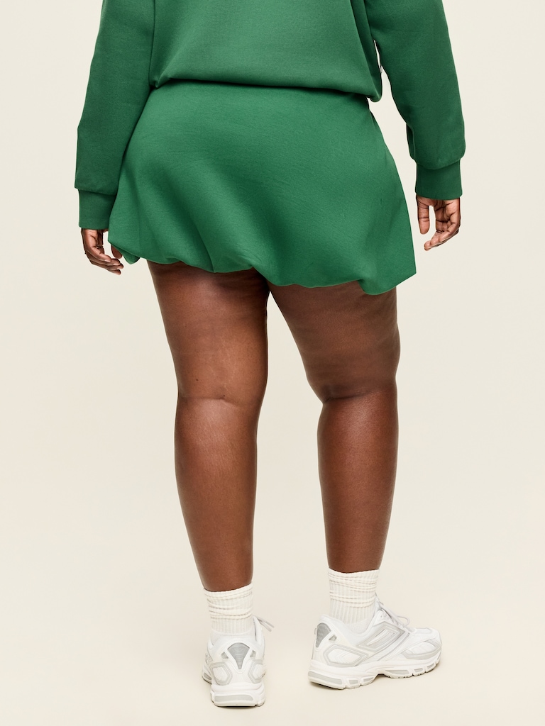 Dynamic Fleece Bubble-Hem Skirt