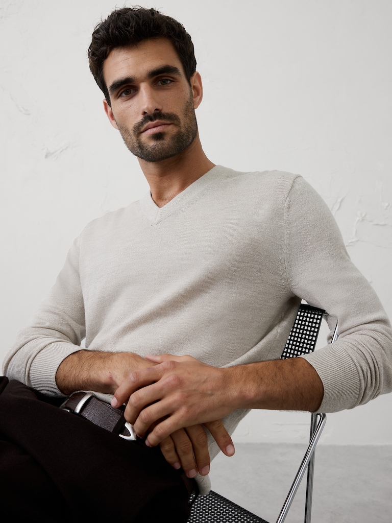 Merino Wool V-Neck Sweater