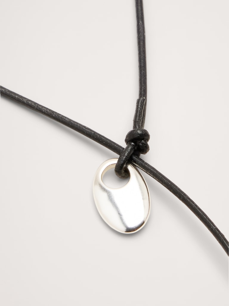 Pebble Leather Cord Necklace