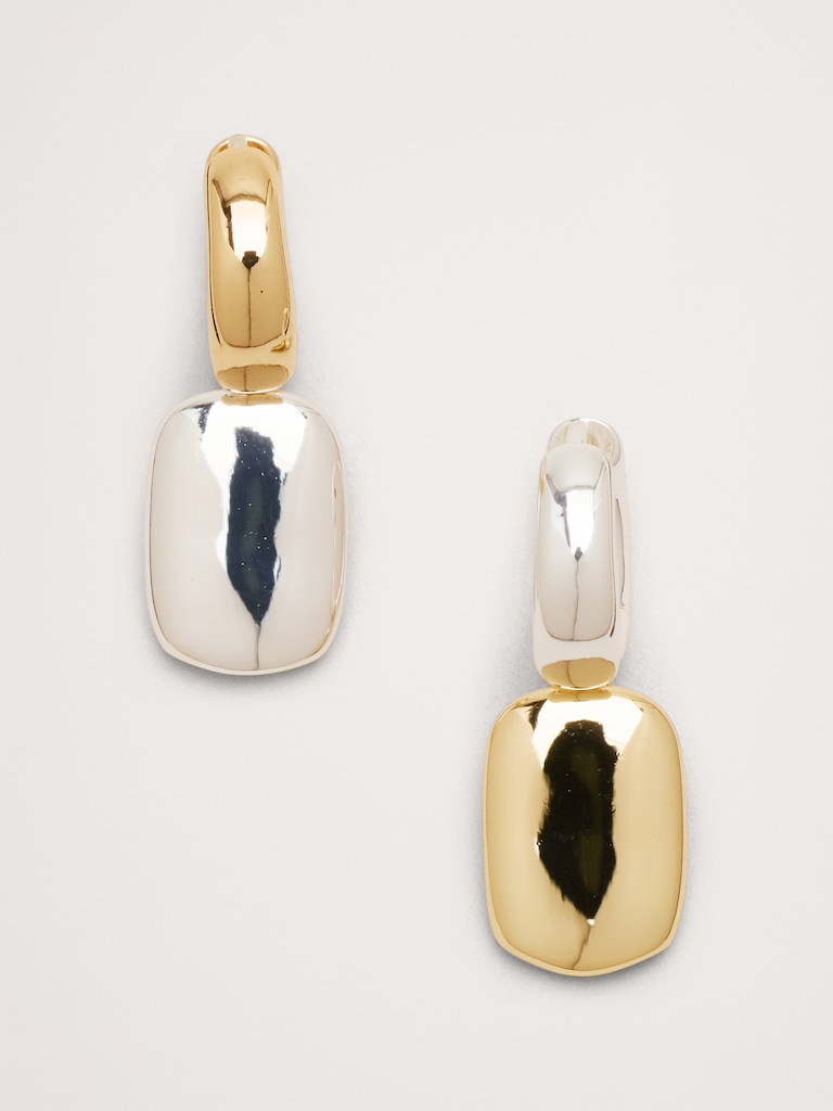 Two-Tone Pendant Earrings