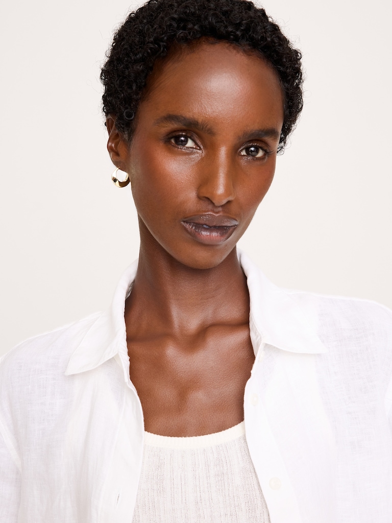 Hammered Drop Hoop Earrings