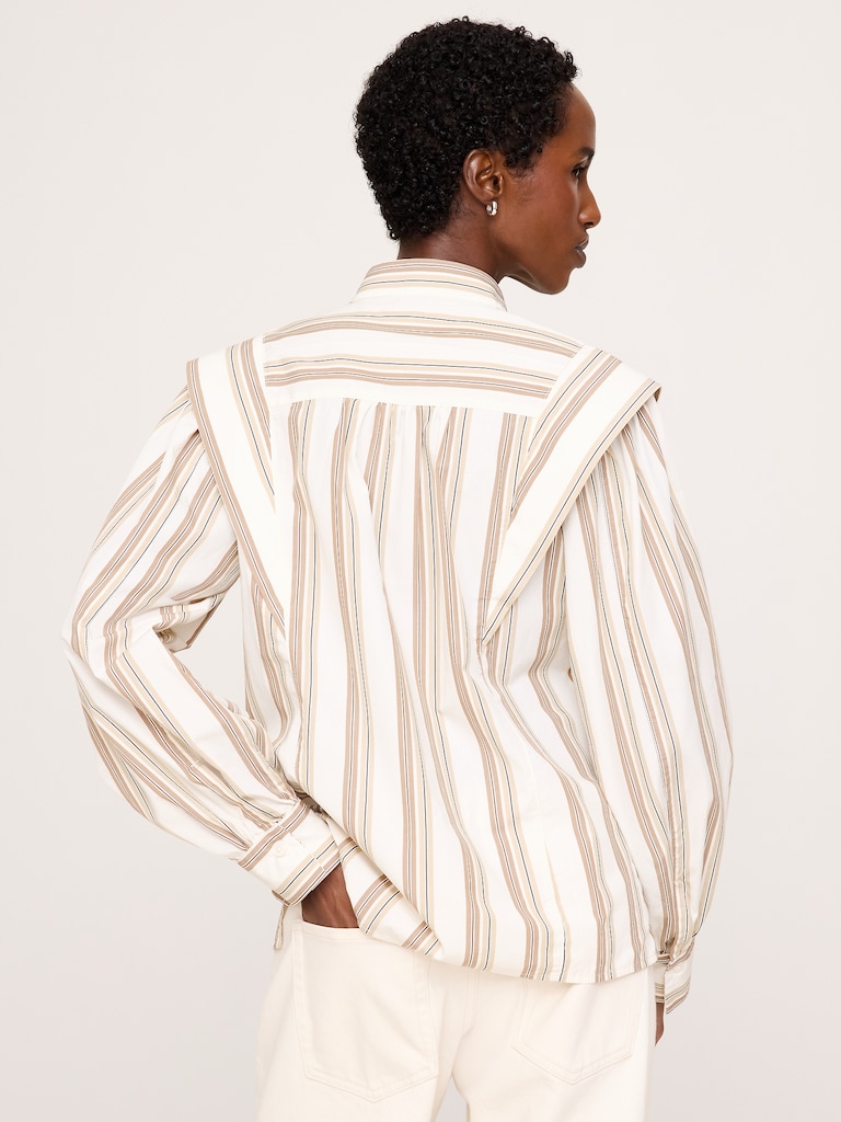 Cotton Layered-Collar Shirt