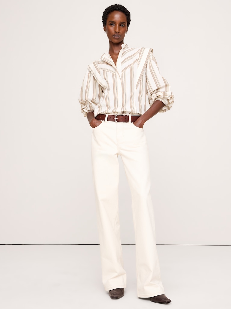 Cotton Layered-Collar Shirt