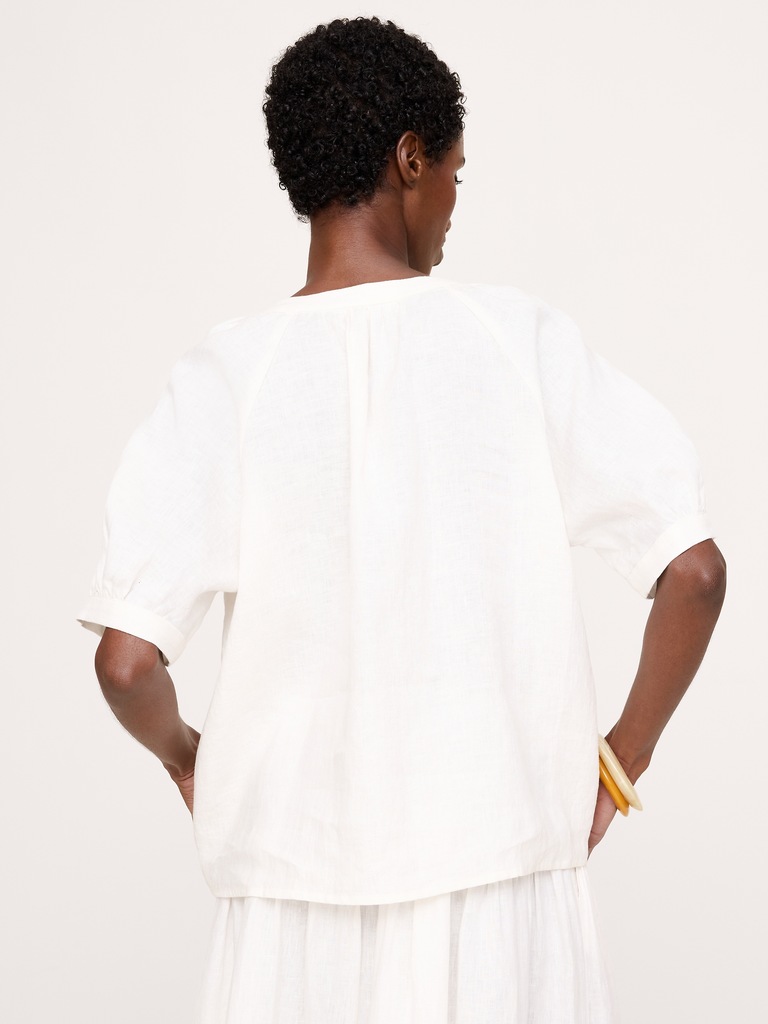 Linen Tassel-Tie Top