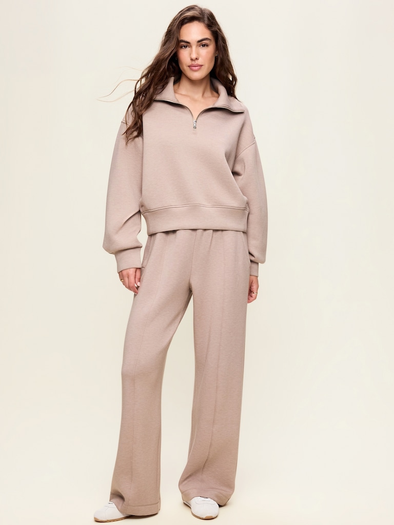 High-Waisted Bounce Fleece Wide-Leg Sweatpants