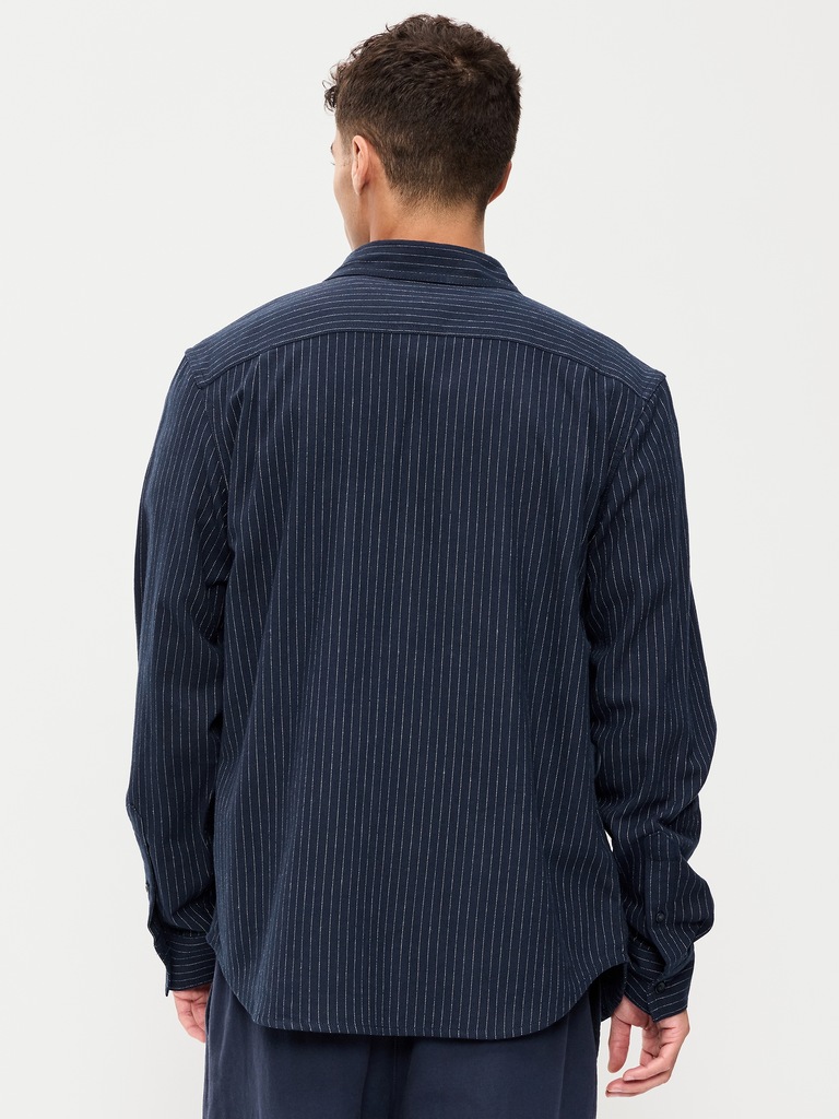 Relaxed Long-Sleeve Flannel Pocket Shirt