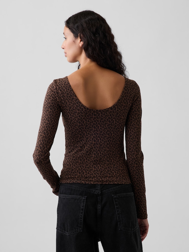 CloseKnit Jersey Scoop-Back T-Shirt