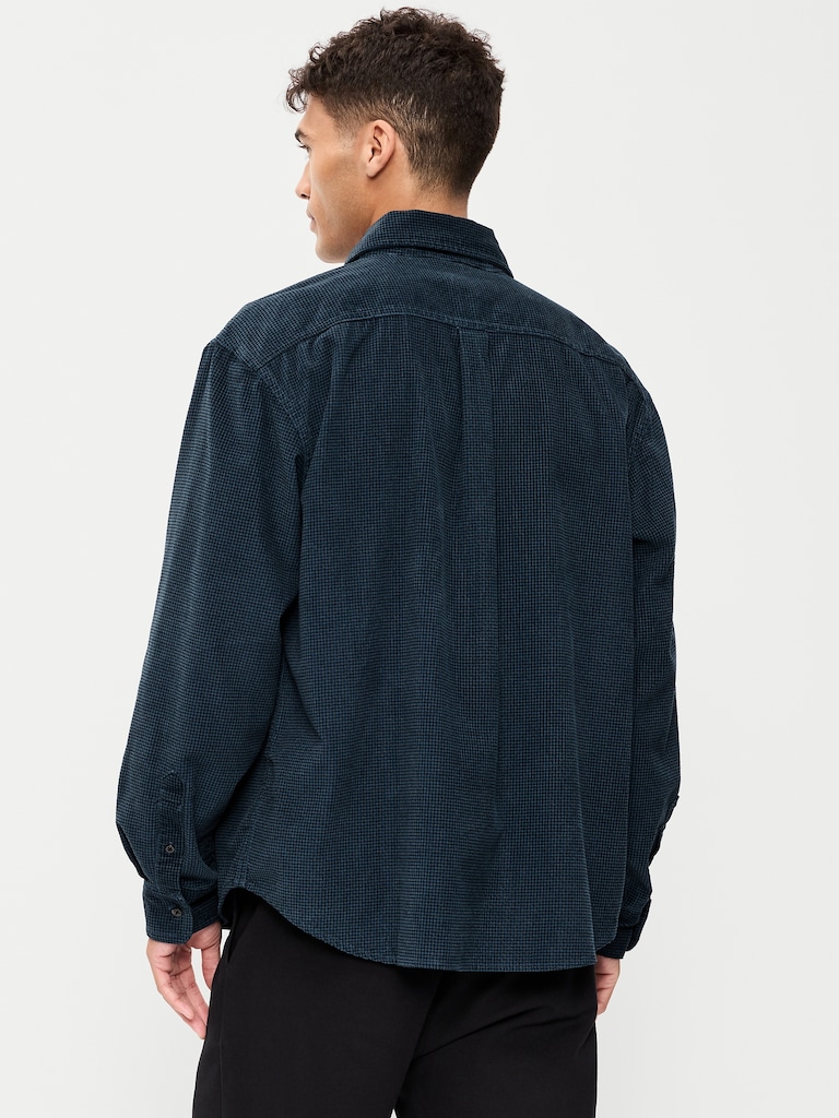Chemise ample en velours côtelé à manches longues