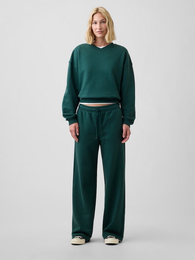 Oversized Wedge V-Neck Sweatshirt